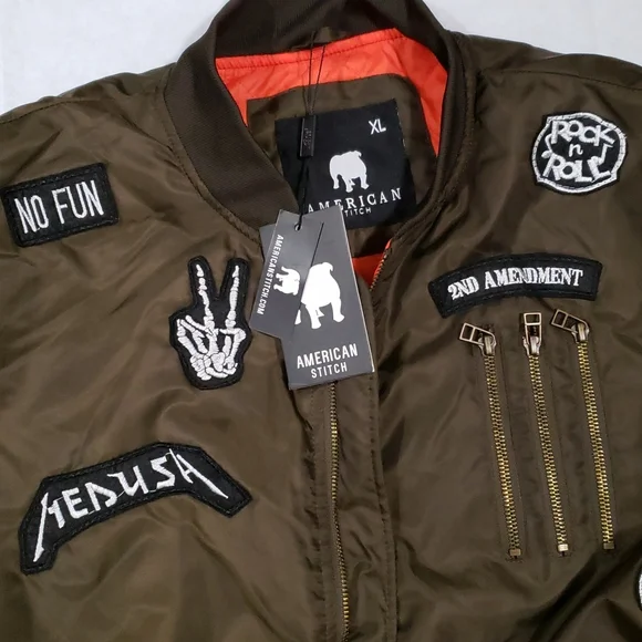 ARMY GREEN BOMBER JACKET - Picture 2 of 5